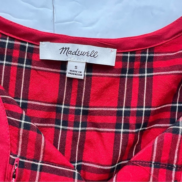 Madewell Studio Ruffle-Hem Top in Clanton Plaid Size S - Picture 9 of 10